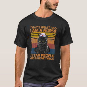 T-shirt Infirmière vintage Casquette De Chat S Ce Que Je F