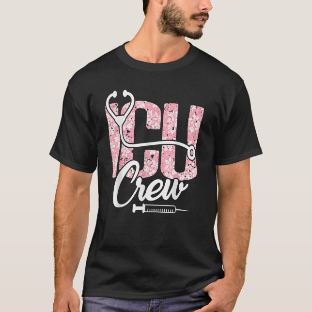 T-shirt Infirmières de l'unité de soins intensifs Équipage (Devant)