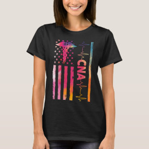 T-shirt Infirmières Drapeau américain CNA Infirmière certi