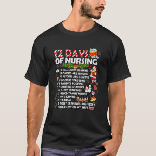T-shirt Infirmières Joyeux Noël Drôle 12 Jours D'Infirmièr