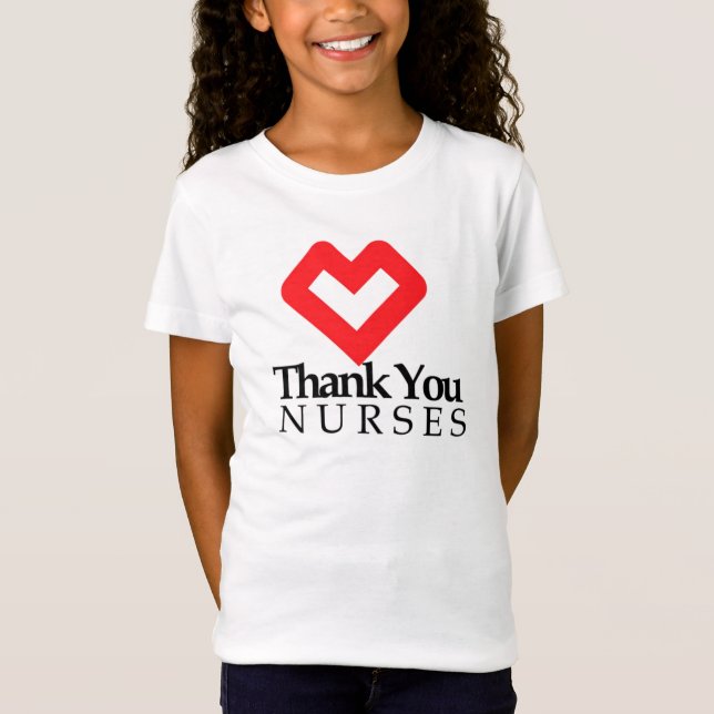 T-Shirt Infirmières Mercis| Coeur rouge (Devant)