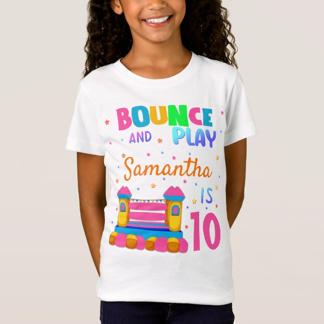 T-Shirt Inflatable Bounce House Jump Anniversaire Fille T (Devant)