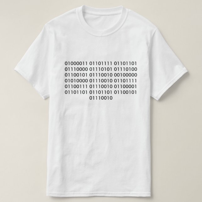 T-shirt Informaticien en code binaire (Design devant)