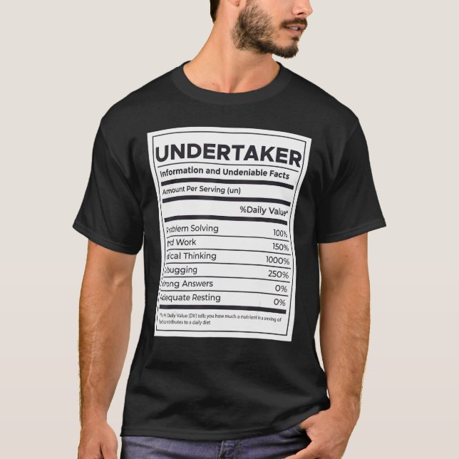 T-shirt Information nutritionnelle de l'entreprise (Devant)