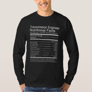 T-shirt Informations nutritionnelles de l'ingénieur en tra