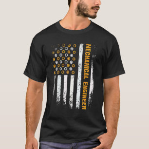 T-shirt Ingénierie Engrenage Roue USA Drapeau Ingénieur M