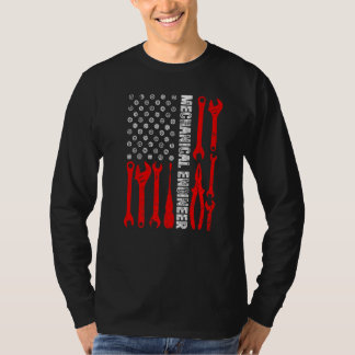 T-shirt Ingénierie Gear Cog USA Drapeau Mécanicien