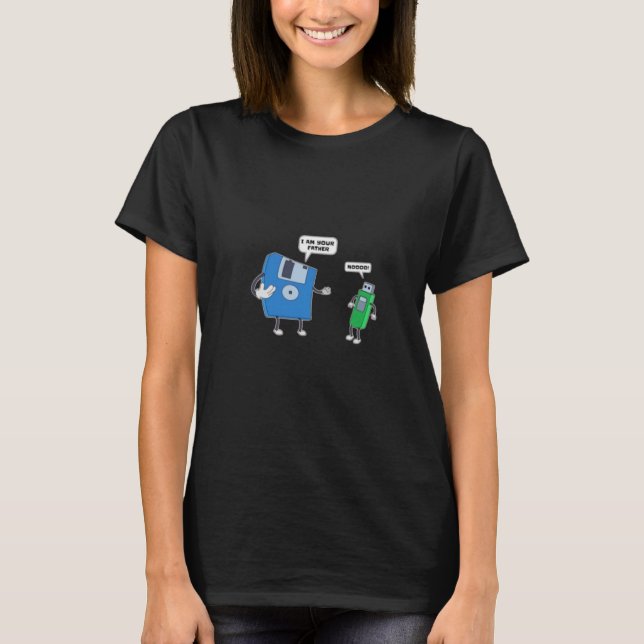 T-shirt Ingénierie informatique Disquette père et son Cade (Devant)