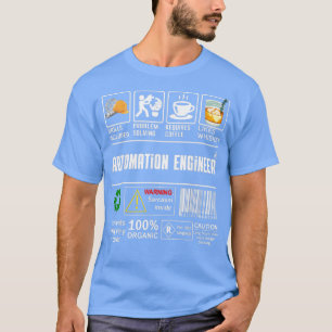 T-shirt Ingénieur Automatisation Compétences Étiquette Rés