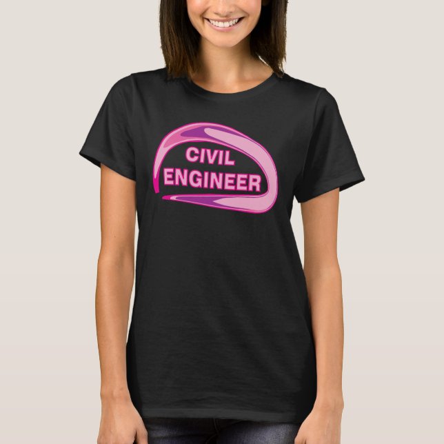 T-shirt Ingénieur civil rose (Devant)