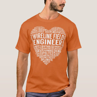 T-shirt Ingénieur de champ filaire Coeur