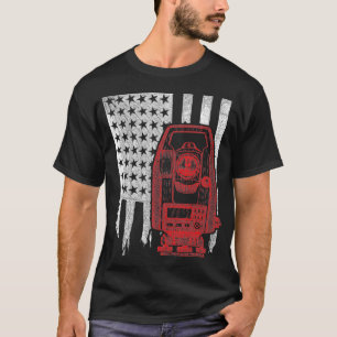 T-shirt Ingénieur de l'arpenteur terrestre Tripod patrioti