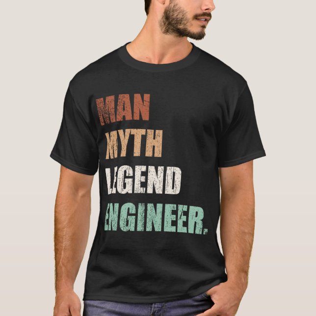 T-shirt Ingénieur de légende du mythe humain (Devant)