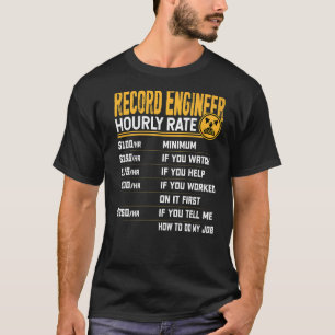 T-shirt Ingénieur d'enregistrement Technicien de son à tau