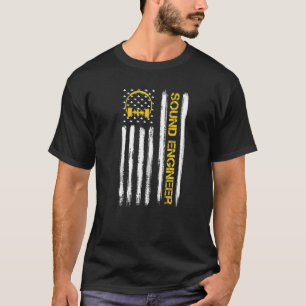 T-shirt Ingénieur du son American Flag Audio Engineer