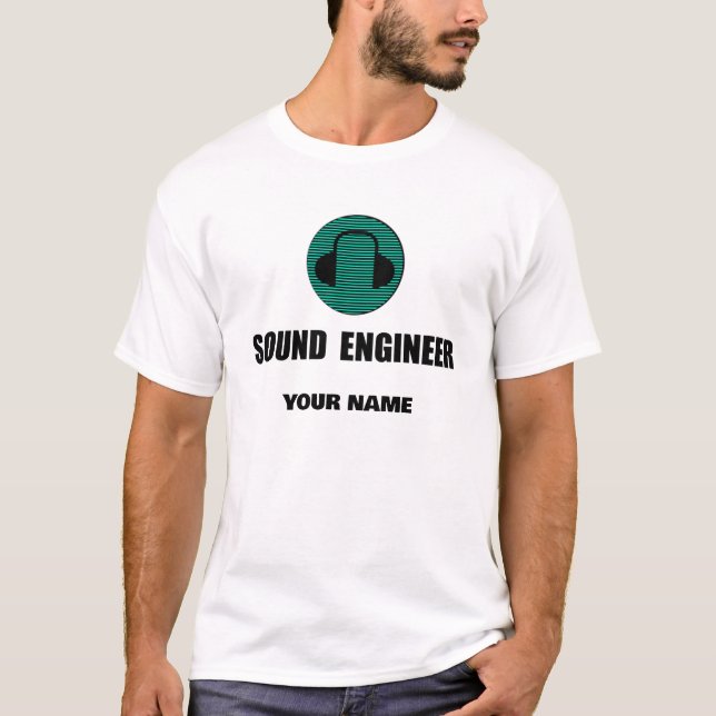 T-shirt Ingénieur du son personnalisé Ingénierie audio (Devant)