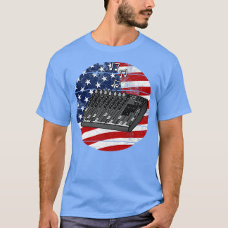T-shirt Ingénieur du son USA Drapeau musicien 4 juillet