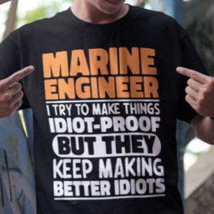 T-shirt Ingénieur En Marine, J'Essaie De Faire Des Choses