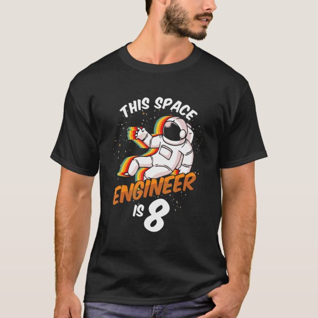 T-shirt Ingénieur Espace 8 ans Né astronaute 2014 Huitième (Devant)