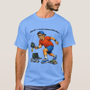 T-shirt Ingénieur logiciel jouant au pickleball avec une r
