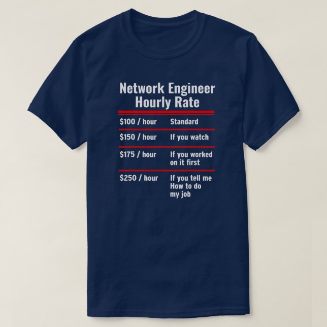T-shirt Ingénieur réseau amusant Informations graphiques (Design devant)