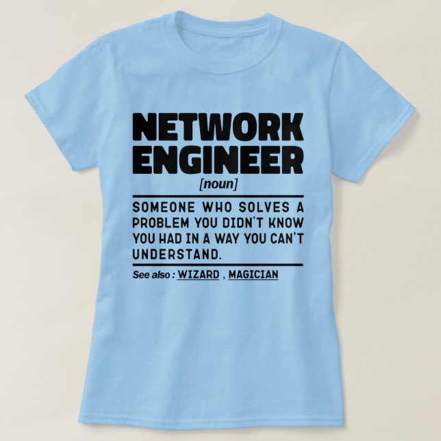T-shirt Ingénieur réseau Noun Geek de données (Design devant)
