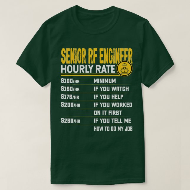 T-shirt Ingénieur RF senior fréquence horaire En (Design devant)