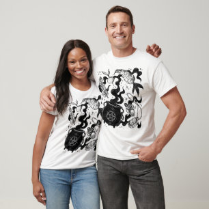 T-shirt Ingrédients épelés noirs et blancs païens