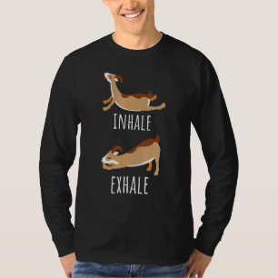 T-shirt Inhale Exhale Goat Yoga Exercice de méditation de