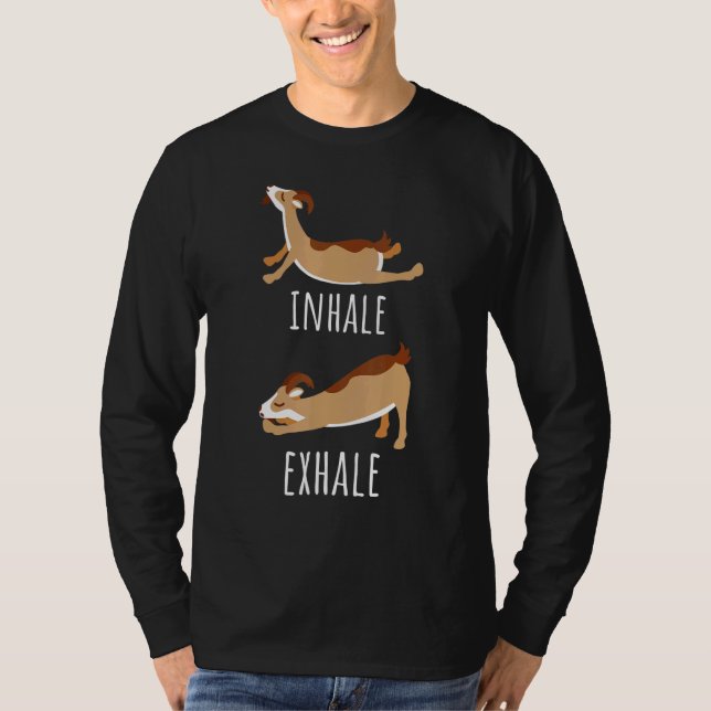 T-shirt Inhale Exhale Goat Yoga Exercice de méditation de  (Devant)