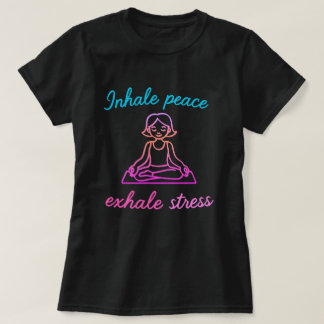 T-shirt Inhale Peace, Exhale Stress - Design de Yoga dans 