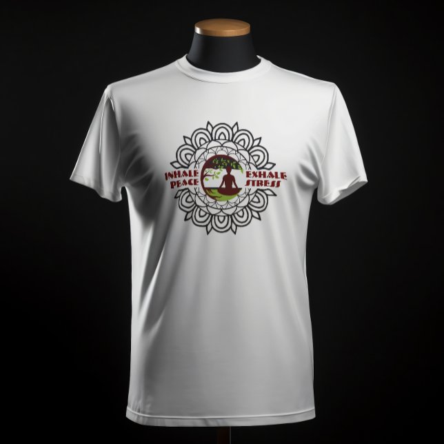T-shirt Inhale Peace Exhale Stress Yoga méditation Chakra (Créateur téléchargé)