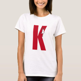 T-shirt Initiale avec/ pendaison chat doodle drôle
