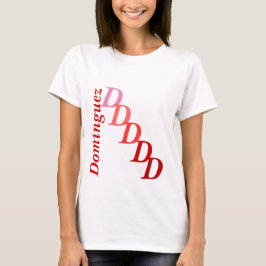 T-shirt - Initiale dans les tons rouges avec nom