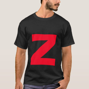 T-shirt Initiale Rouge Monogramme manuscrit Nom propre Noi