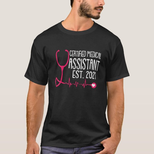 T-shirt Inscription de l'Assistant Médicale Certifié Est 2 (Devant)