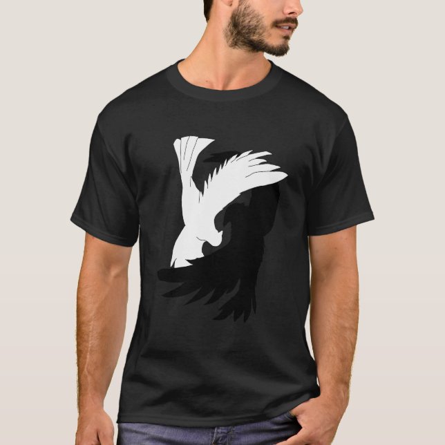 T-shirt Inséparables Chemise Corbeau Dove Yin Yang Shi (Devant)