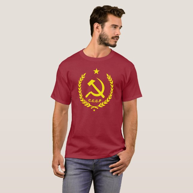 T-shirt Insigne communiste de marteau et de faucille de (Devant entier)