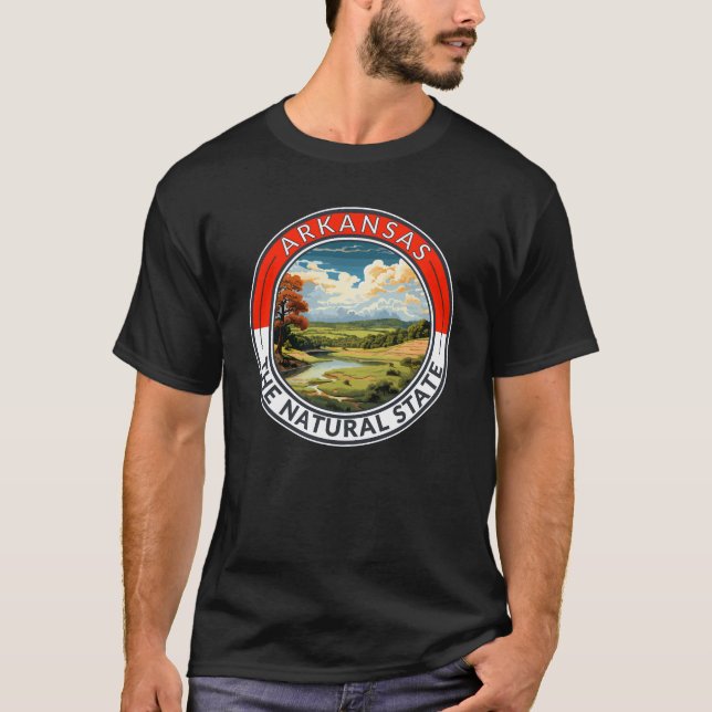 T-shirt Insigne d'art de voyage de l'Arkansas (Devant)