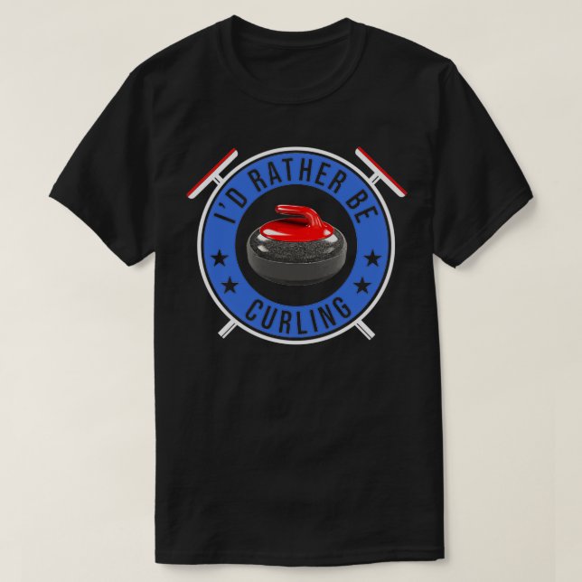 T-shirt Insigne de curling cool Ix27d plutôt que Curling (Design devant)