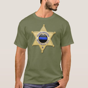 T-shirt Insigne de ligne bleue mince