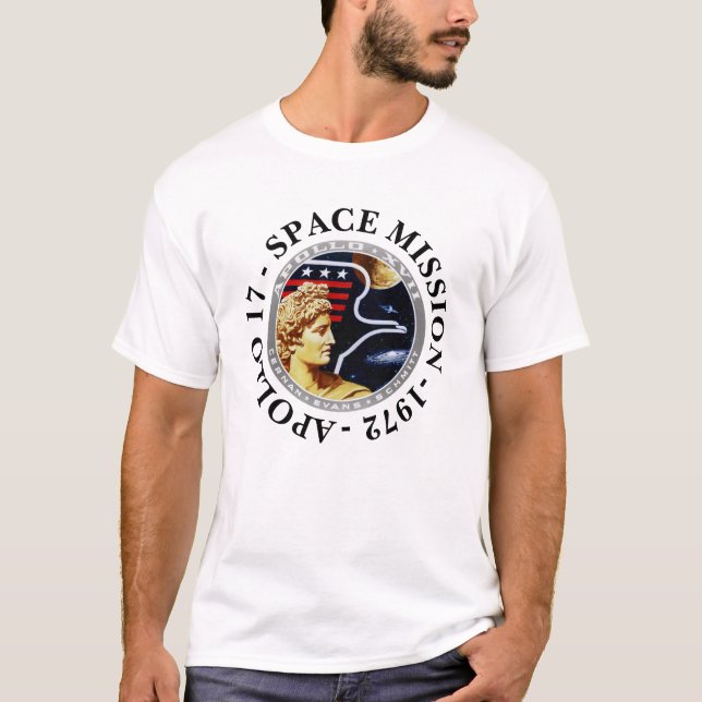T-shirt Insigne de mission spatiale Apollo 17 1972 (Devant)