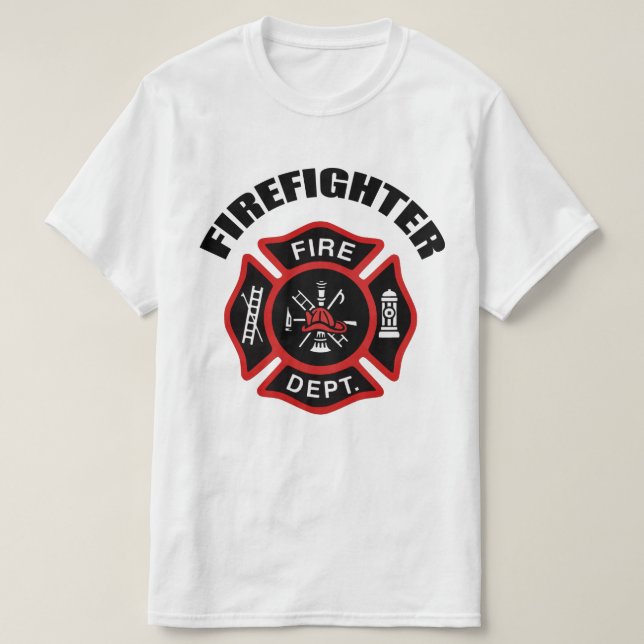 T-shirt Insigne du service d'incendie (Design devant)