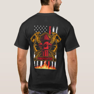 T-shirt Insigne et drapeau du service d'incendie du pompie