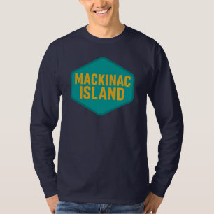 T-shirt Insigne rétro de l'île Mackinac   Bold Michigan Tr