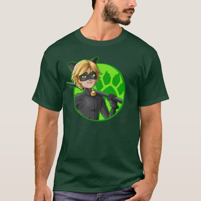 T-shirt Insigne vert Cat Noir (Devant)