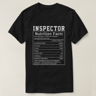 T-shirt Inspecteur amusant Valeur nutritive Personnel empl