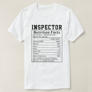 T-shirt Inspecteur amusant Valeur nutritive Personnel empl
