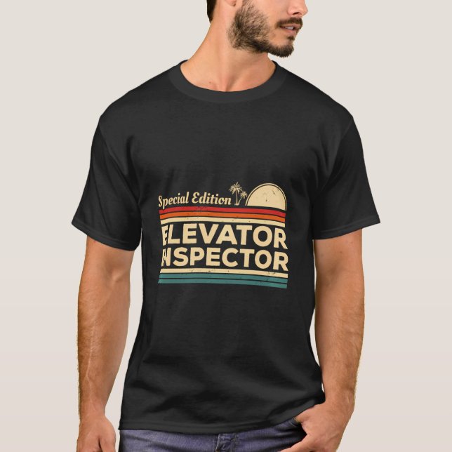 T-shirt Inspecteur d'ascenseur vintage (Devant)