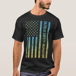 T-shirt Inspecteur de sécurité de champ pétrolifère bleu j